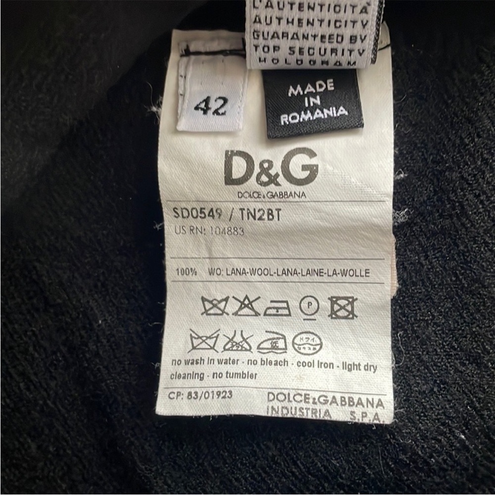 Dolce & Gabbana black wool mini dress, size EU 42/ US 8 - Picture 7 of 8